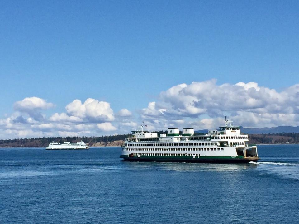 Ferry departing Edmunds, Wash., near a house-sitting assignment in Edmunds, Wash.