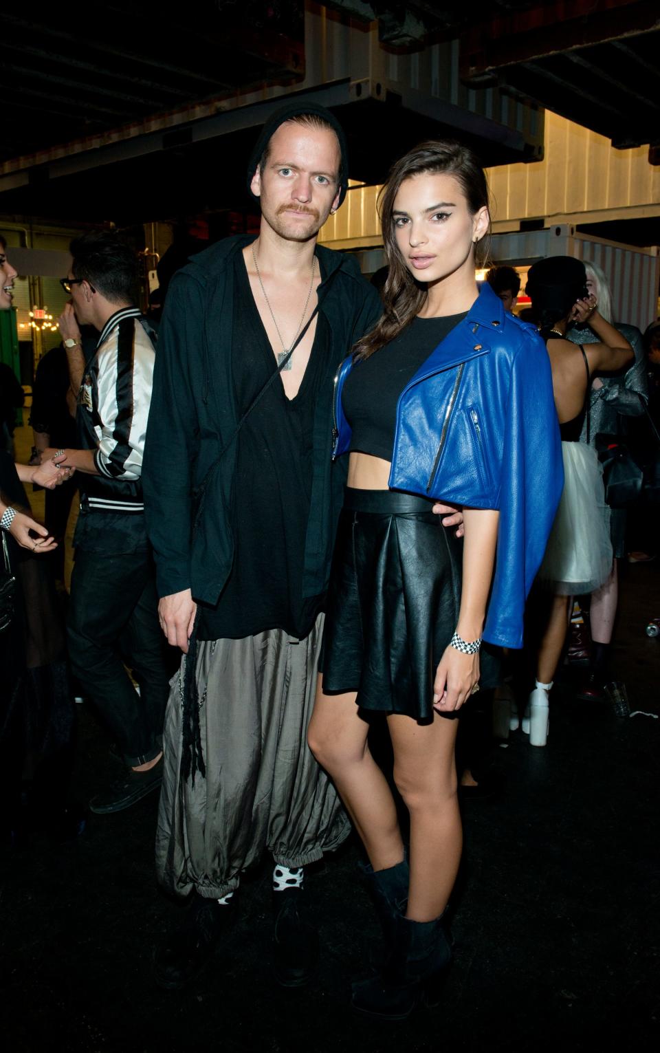 Andrew Dryden and model Emily Ratajkowski attend the Opening Ceremony Spring 2014 Collection After Party at Super Pier 25 on September 8, 2013.