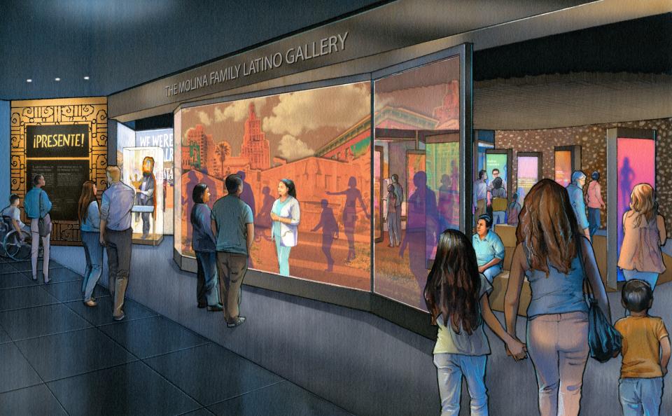 A rendering of the the Molina Family Latino Gallery in the Smithsonian National Museum of American History.