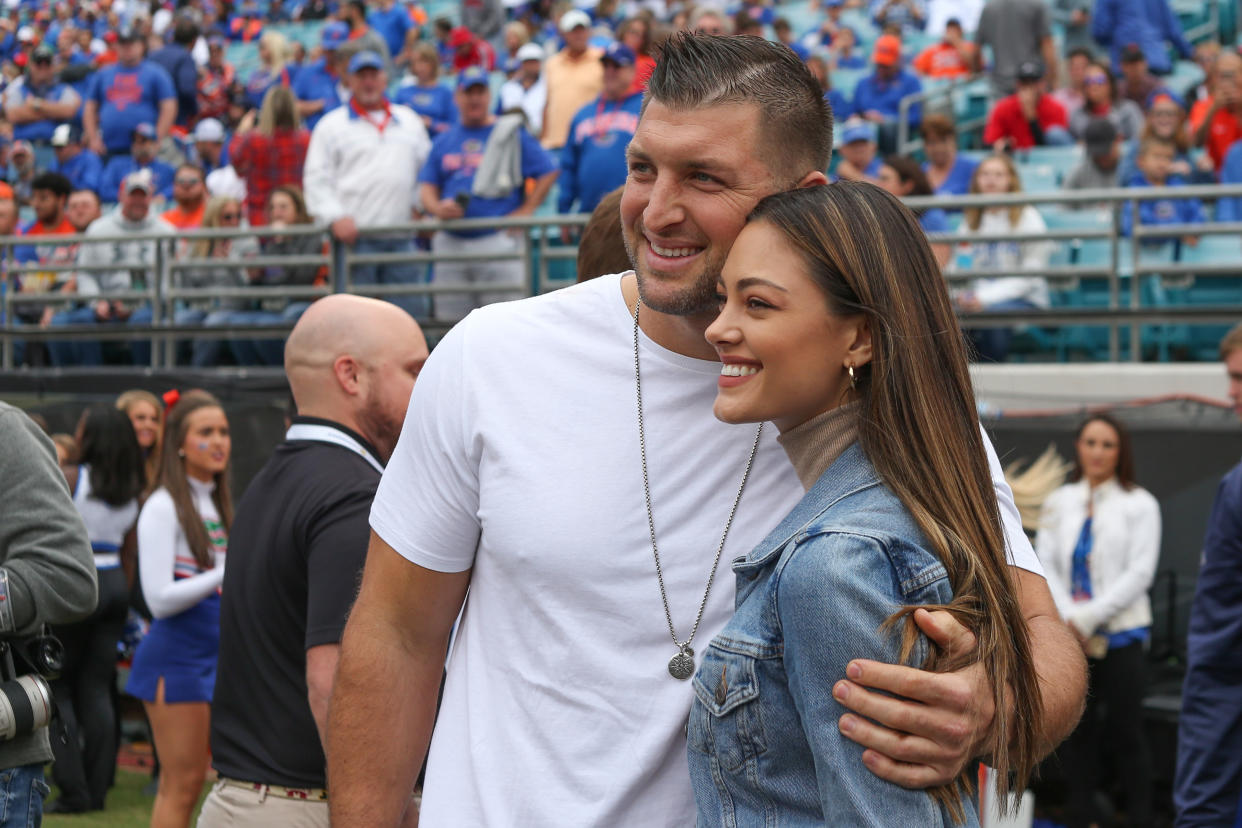 Tim Tebow tied the knot with his fiancé Demi-Leigh Nel-Peters. (Photo by David Rosenblum/Icon Sportswire via Getty Images)