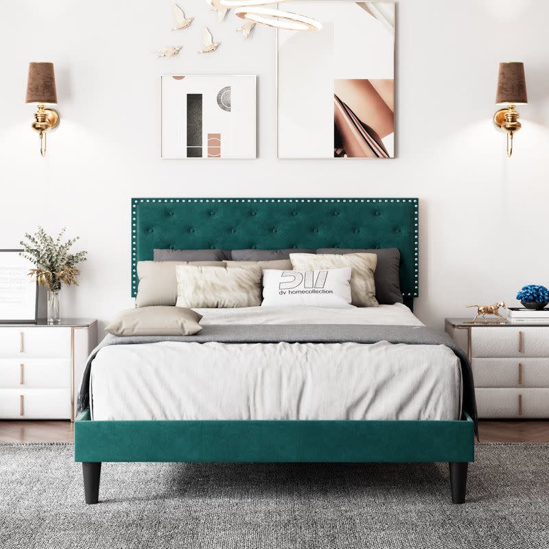 <p><a href="https://go.redirectingat.com?id=74968X1596630&url=https%3A%2F%2Fwww.wayfair.com%2Ffurniture%2Fpdp%2Flark-manor-aleiny-velvet-bed-with-adjustable-upholstered-headboard-w010261330.html%3Fpiid%3D436444927&sref=https%3A%2F%2Fwww.elle.com%2Ffashion%2Fshopping%2Fa60593094%2Fwayfair-way-day-home-sales-2024%2F" rel="nofollow noopener" target="_blank" data-ylk="slk:Shop Now;elm:context_link;itc:0;sec:content-canvas" class="link ">Shop Now</a></p><p>Aleiny Velvet Bed</p><p>wayfair.com</p><p>$156.99</p>