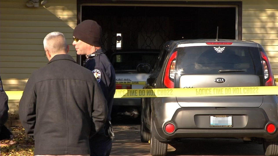 <span class="s1">Police and first responders at the home in Louisville, Ky., where three members of the Mora-Garcia family died of carbon monoxide poisoning on Nov. 28. (Altered photo: WDRB News)</span>