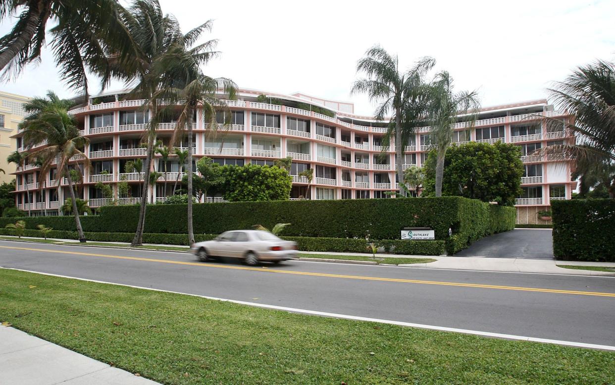 Property records show Rudy Giuliani owns a condominium at The Southlake, a lakefront condominium facing the Palm Beach Marina in Midtown. The serpentine-shaped building is seen here in a photo taken several years ago.