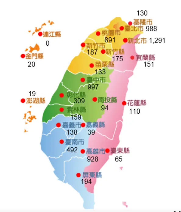 ▲第4屆刮刮樂7510個百萬元（含）以上獎項得主各縣市分布。（圖／台彩提供）