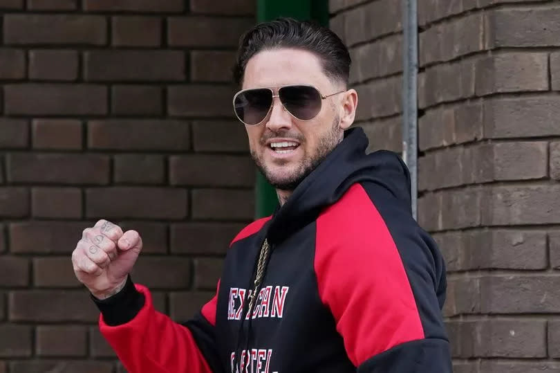 Stephen Bear leaves Chelmsford Crown Court, Essex, after the adjournment of a confiscation hearing following his conviction after he posted a CCTV video of him and The Only Way Is Essex star Georgia Harrison having sex