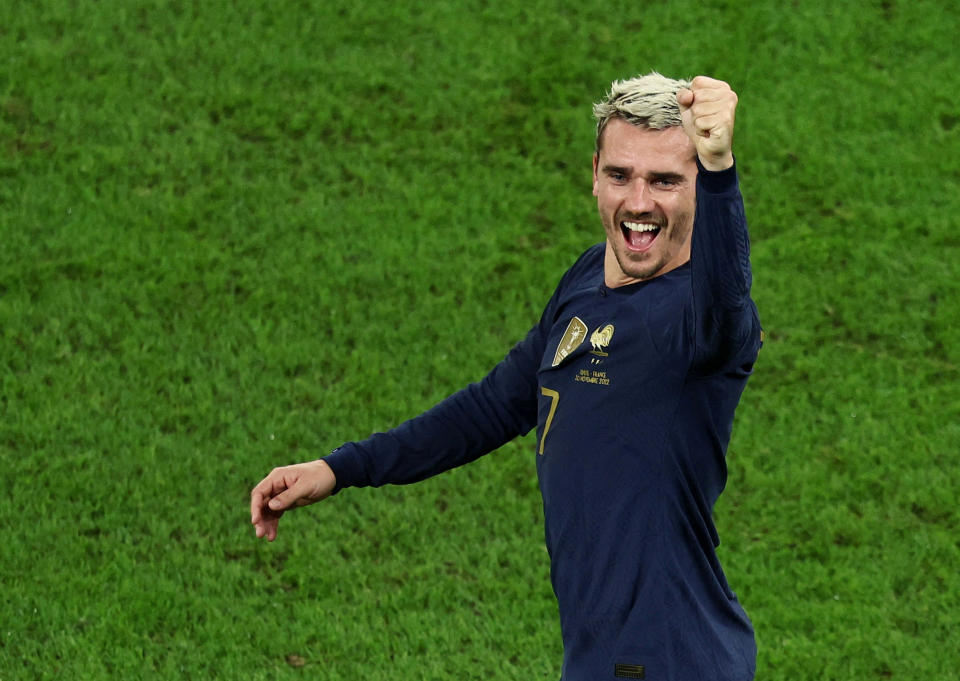 Zu früh gefreut: Frankreichs Antoine Griezmann bejubelt seinen vermeintlichen Ausgleichstreffer. (Bild: REUTERS/Marko Djurica)