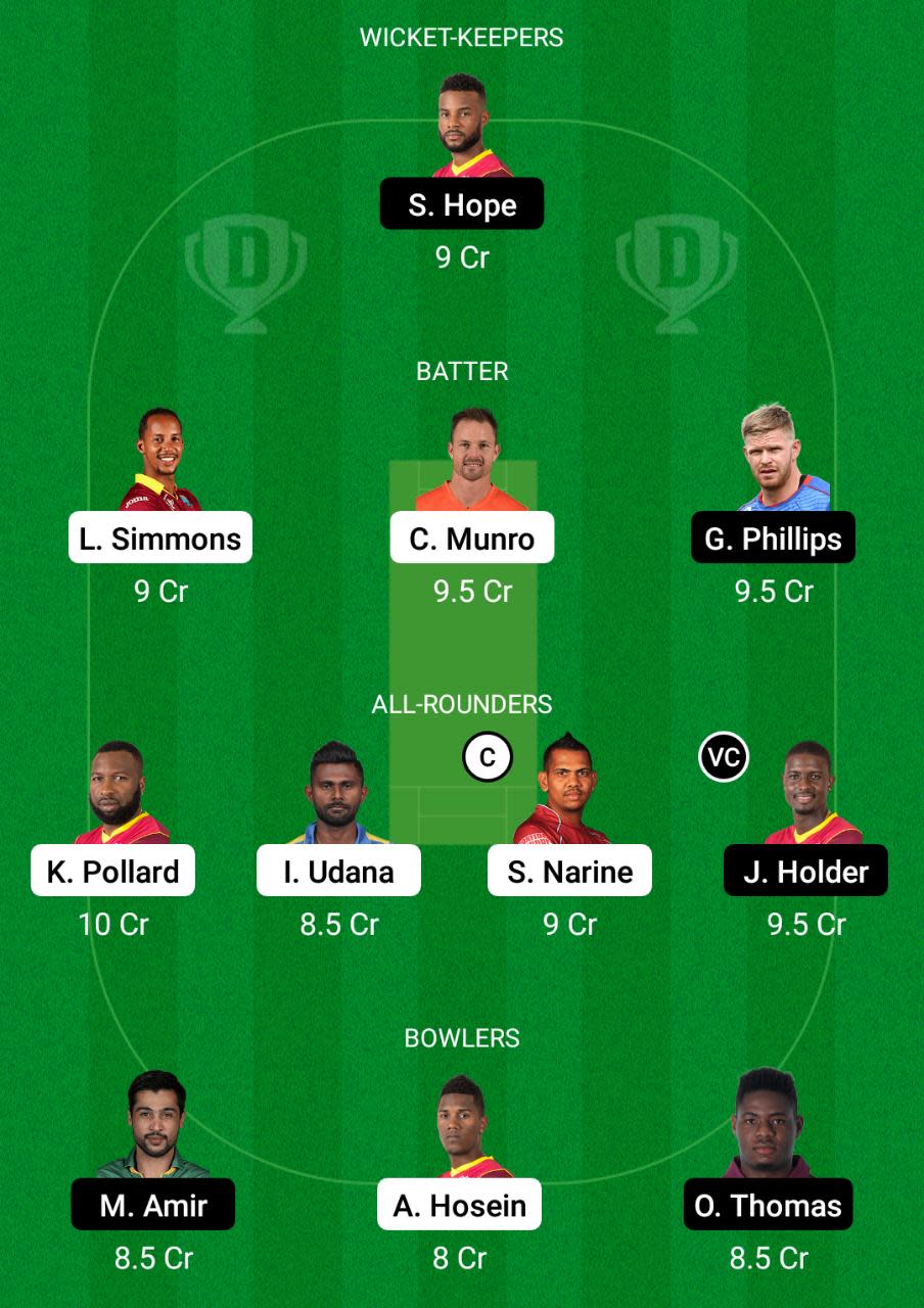 TKR vs BR Dream11 Prediction Fantasy Cricket Tips Dream11 Team Hero CPL T20 