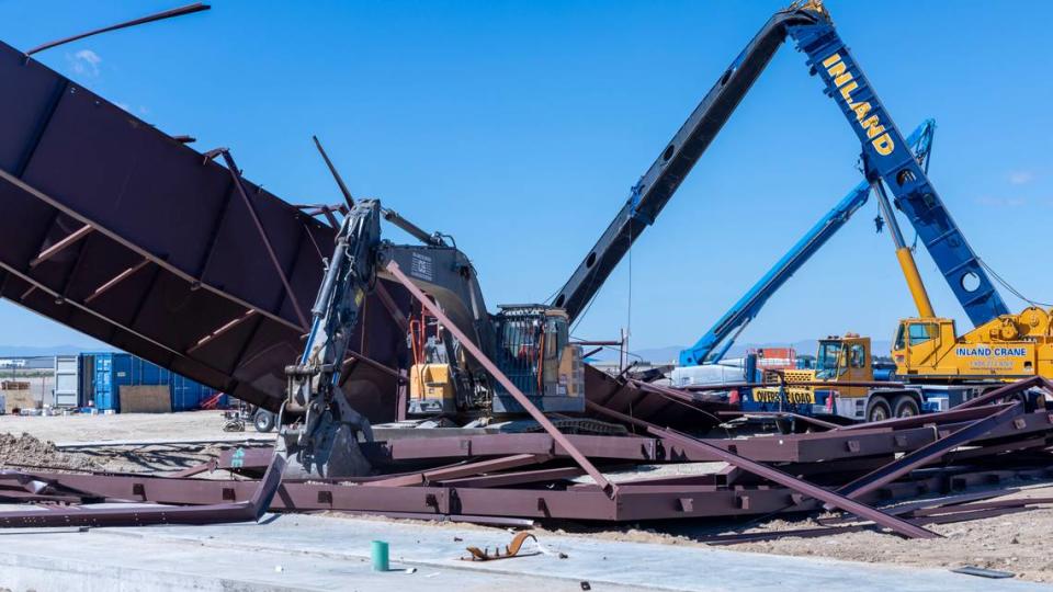 The hangar that collapsed near the Boise Airport in January was being demolished in June 2024.