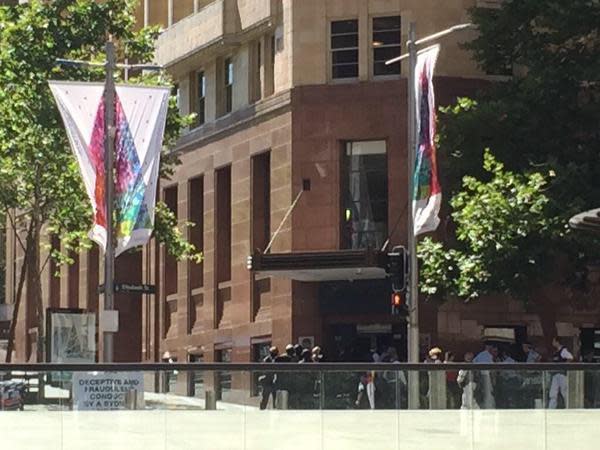 NSW Public Order and Riot Squad Police outside the Lindt cafe on December 15, 2014. Source: AAP