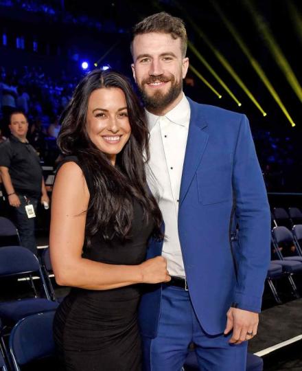 Sam Hunt (R) and Hannah Lee Fowler attend the 2018 CMT Music Awards at Bridgestone Arena on June 6, 2018 in Nashville, Tennessee.