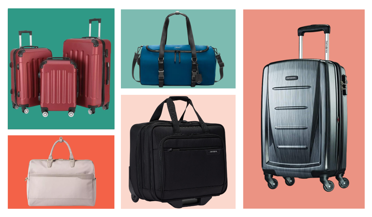 luggage set, duffel bag, suitcase, underseat bag, weekender bag