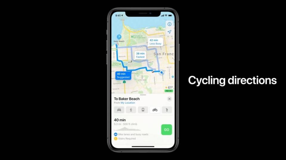 Cycling Directions iphone