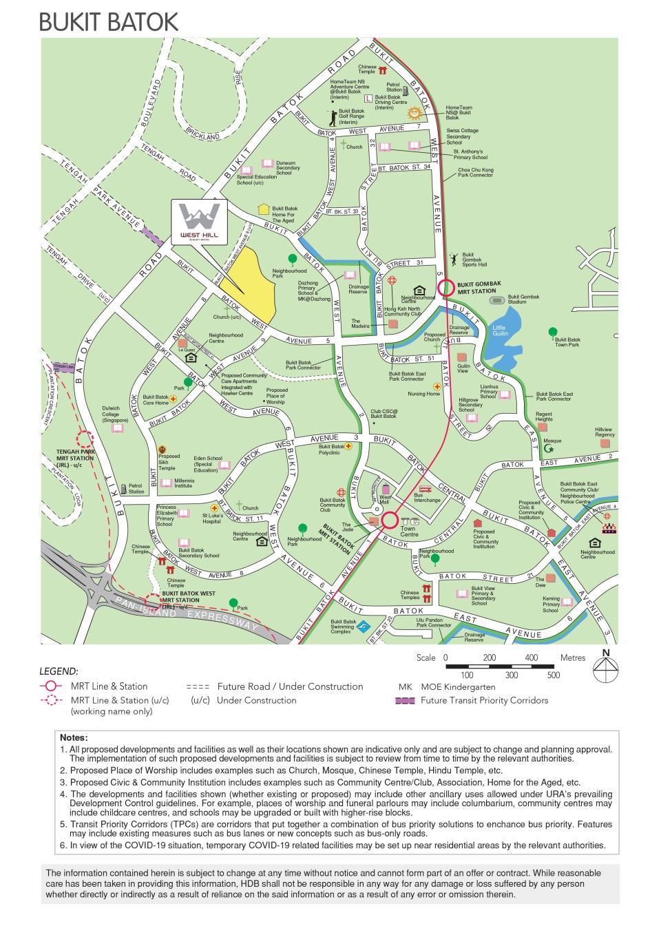 Site of West Hill, the Feb 2021 Bukit Batok BTO project, located at Bukit Batok West Avenue 5. Source: HDB 