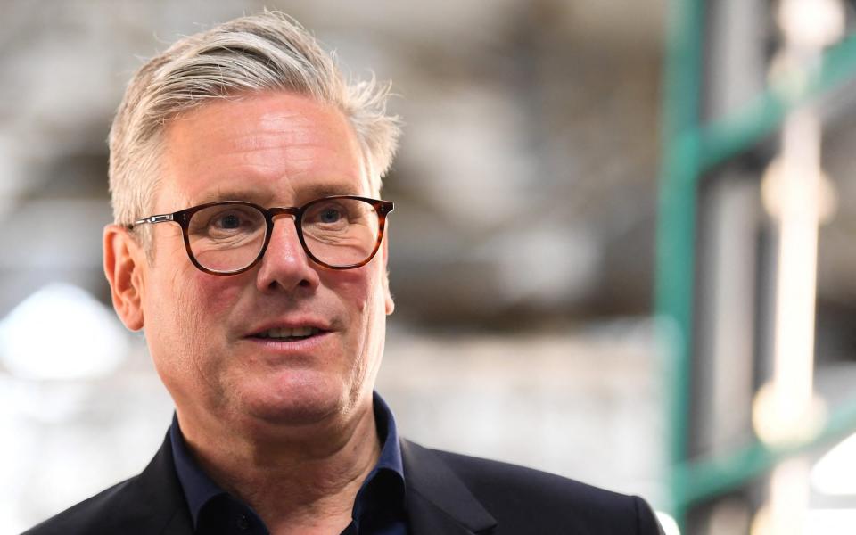 Sir Keir Starmer, the Labour leader, is pictured today during a campaign visit in Scotland