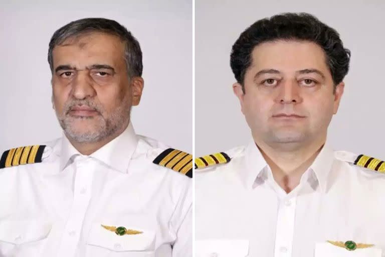Gholamreza Ghasemi (piloto) y Mahdi Museli (copiloto) del Boeing 747 de la empresa Emtrasur que quedó varado en Ezeiza
