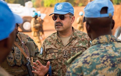 Brigadier General Yamin Adil of the Pakistan Army heads up the peacekeeping force around Bria - Credit: Jack Losh