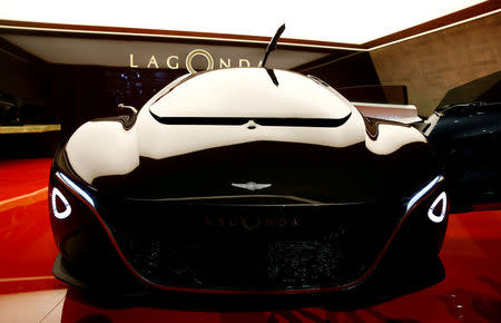 FILE PHOTO: The Aston Martin Lagonda Vision Concept car is pictured during the 88th Geneva International Motor Show in Geneva, Switzerland, March 6, 2018. REUTERS/Denis Balibouse/File Photo