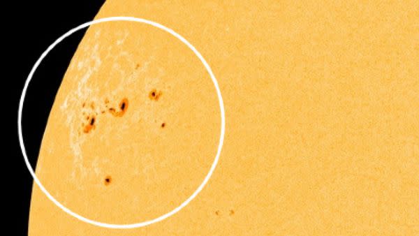  A close up image of the sunspots. 