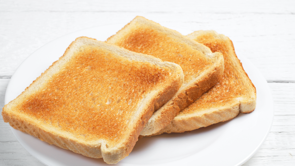 Buttered white toast