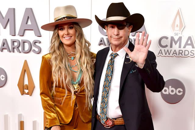 Jason Davis/WireImage Lainey Wilson and her dad, Brian Wilson, at the 2022 CMA Awards in Nashville, Tennessee.