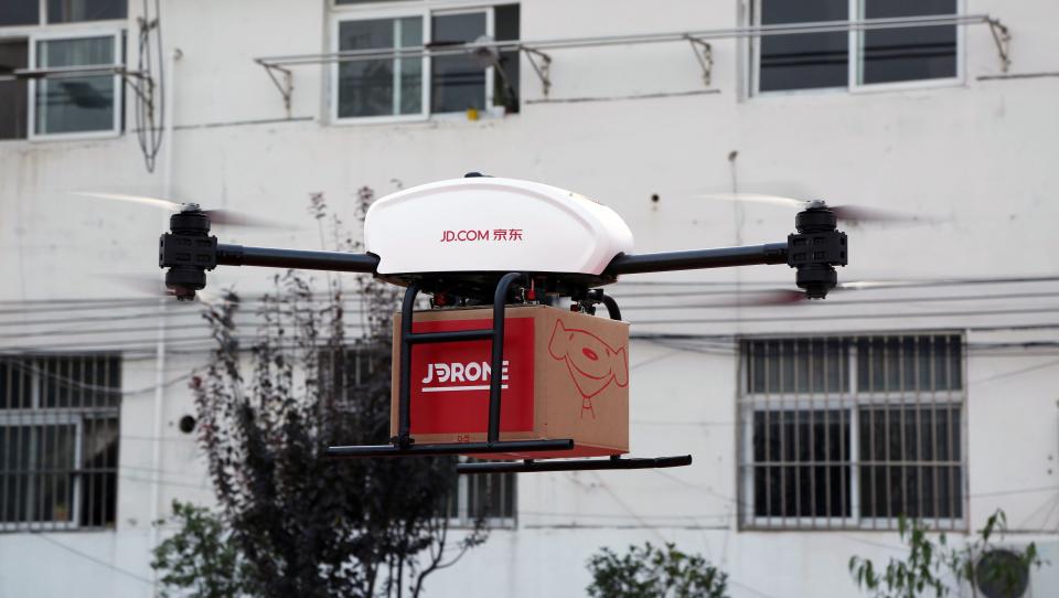 JD.com tests heavy-load drone delivery across a northern Chinese province.  (JD.com)