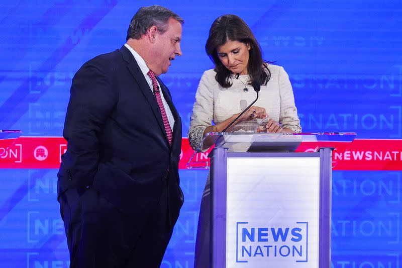 Republican U.S. presidential candidates participate in a 2024 campaign debate in Tuscaloosa