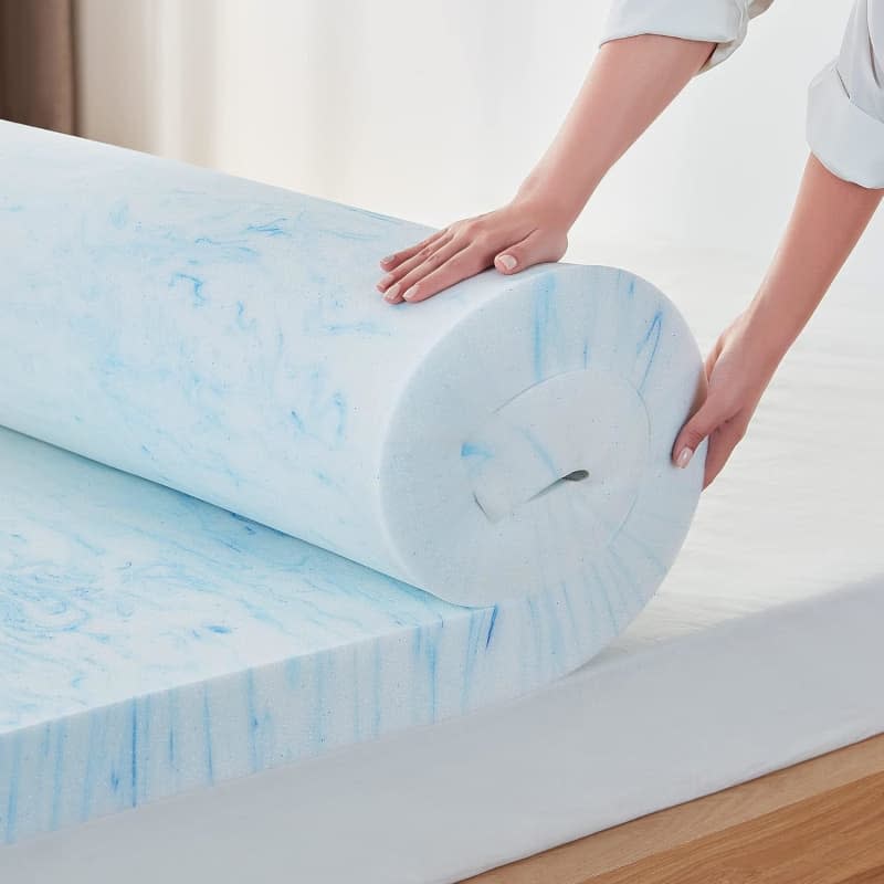 Linsy Living 3-Inch Cooling Memory Foam Mattress Topper