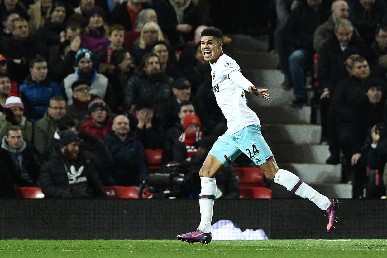 Moving on | Ashley Fletcher scored his only West Ham goal against his former side Manchester United: AFP/Getty Images