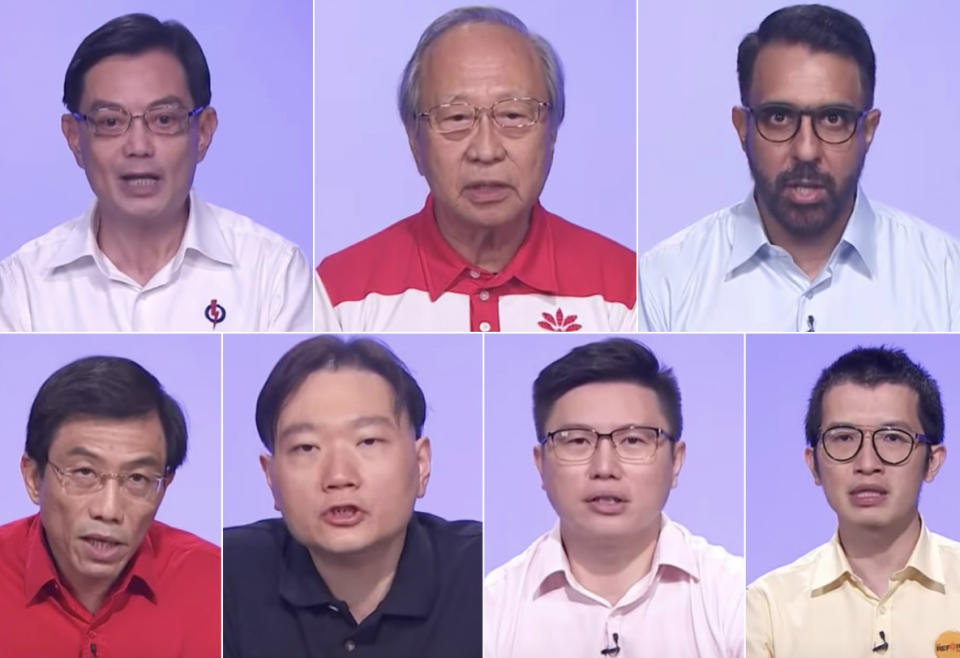 Seven political parties took to national television on 2 July, 2020. (SCREENCAPS: CNA)