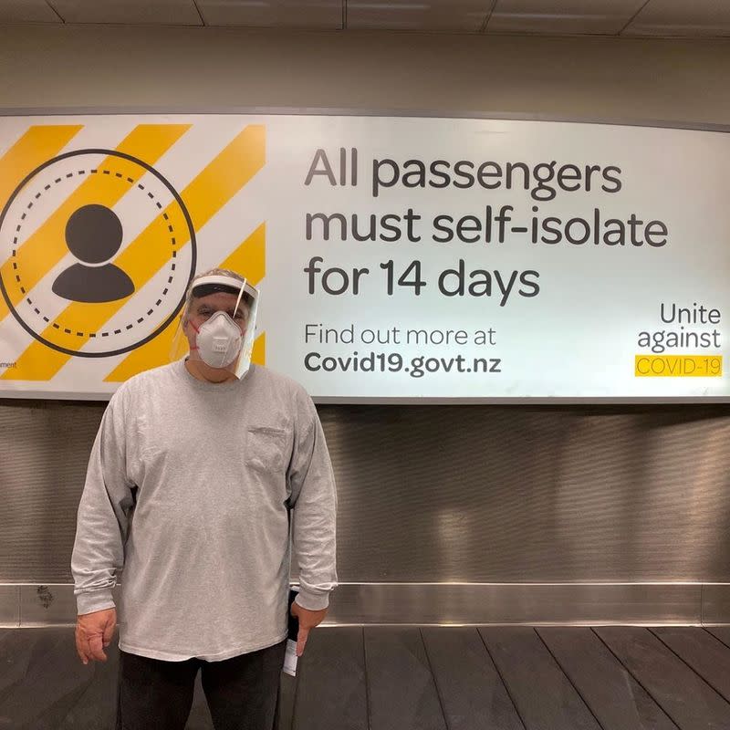 Social media picture of U.S. producer Jon Landau arriving in New Zealand to resume the filming of the Avatar sequels, following the global outbreak of the coronavirus disease