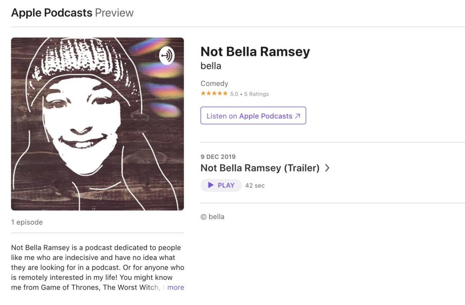 Not Bella Ramsey podcast