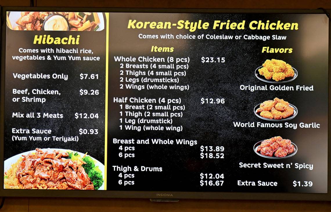 Some of the menu options at K-Daak on Northside Drive.