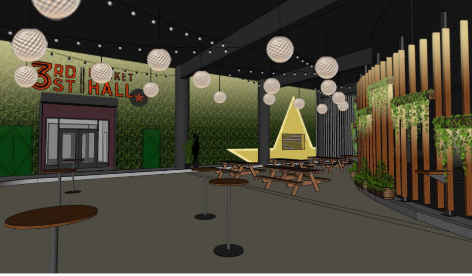 3rd Street Market Hall's events venue will include an outdoor patio.