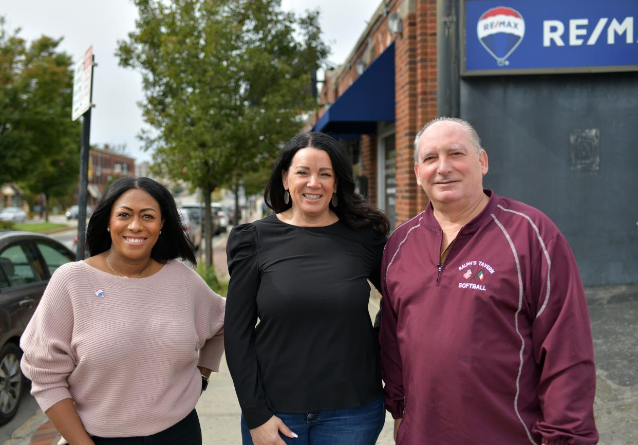 Participants in the fall Taste of Shrewsbury Street include Hejoma Garcia of RE/MAX, Dawn Abruzzese, general manager of Piccolo's, and Scot Bove of Ralph's Tavern.