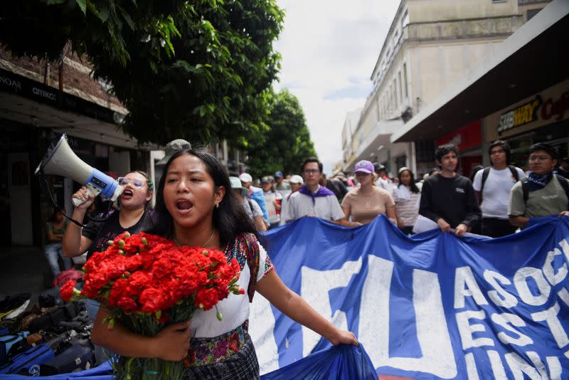 FILE PHOTO: March in support of democracy in Guatemala City