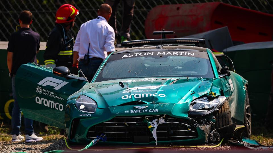 Aston Martin F1 Safety Car Just Crashed Heavily at F1’s Fastest Track