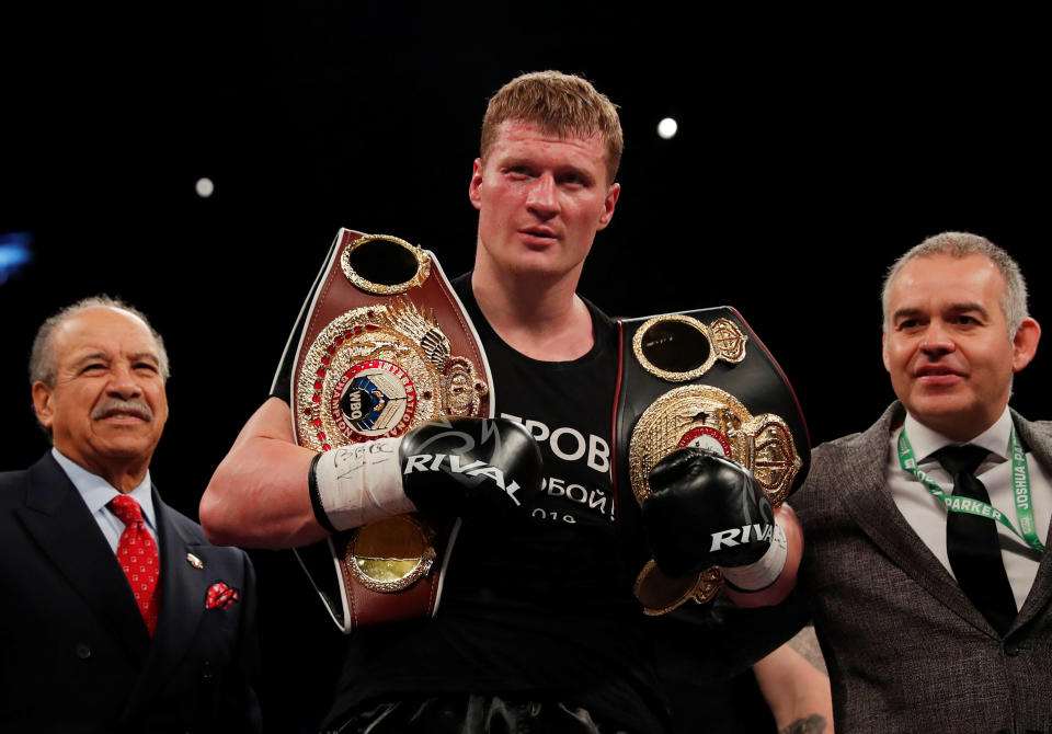 Alexander Povetkin with WBA Inter-Continental & WBO International Heavyweight Titles