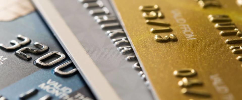 Close up of credit cards