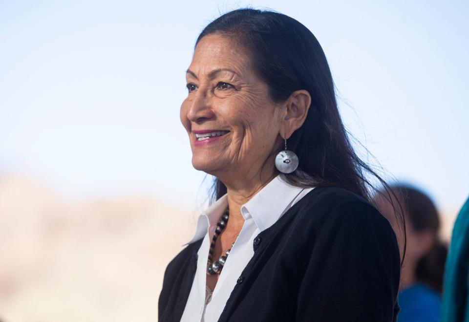 Secretary of the Interior Deb Haaland launched the federal investigation into boarding schools. She is the first Native American to lead her department, which oversees U.S. relations with tribal nations. She is Laguna Pueblo.