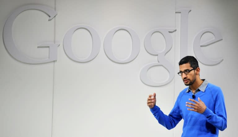 Sundar Pichai, pictured on July 24, 2013, was named chief executive officer as Google unveiled a new corporate structure creating an umbrella company dubbed Alphabet