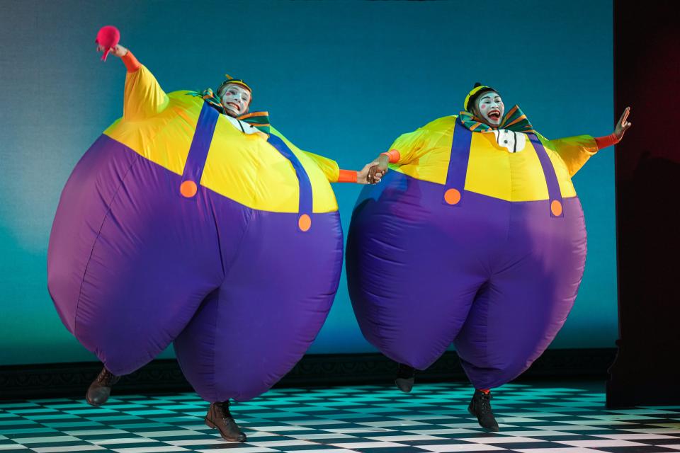 Keegan Robinson and Antonisia Collins in Children's Theatre Company's 2024 production of "Alice in Wonderland."