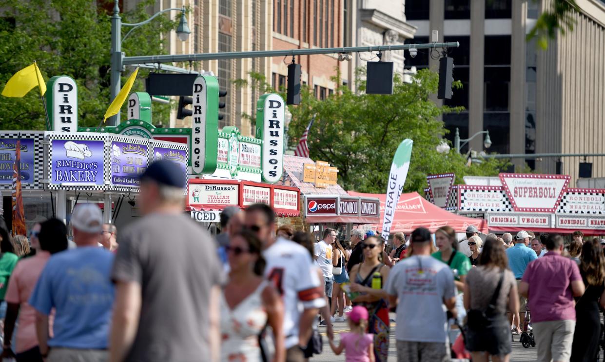 People fill downtown Canton last summer for the Stark County Italian-American Festival. This summer's festival will be July 5-7 at Centennial Plaza in downtown Canton.