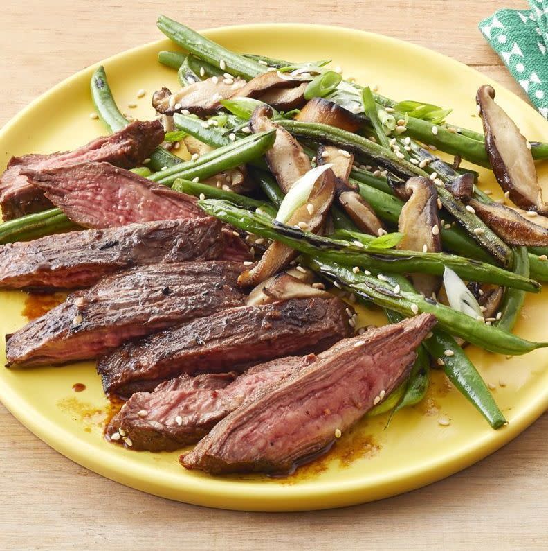 Skirt Steak with Blistered Green Beans