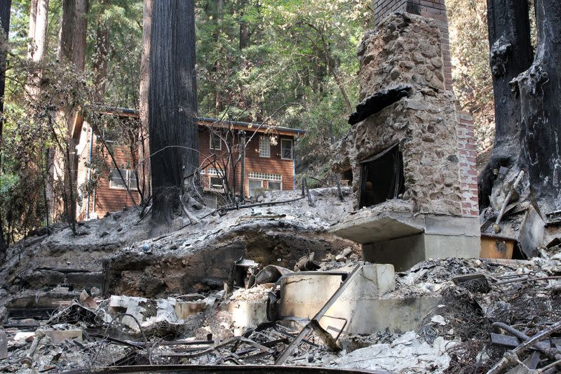 CZU Lightning Complex fire, in Brookdale, California