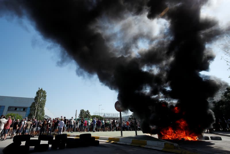 Protest against the closure of the Nissan factory in Barcelona