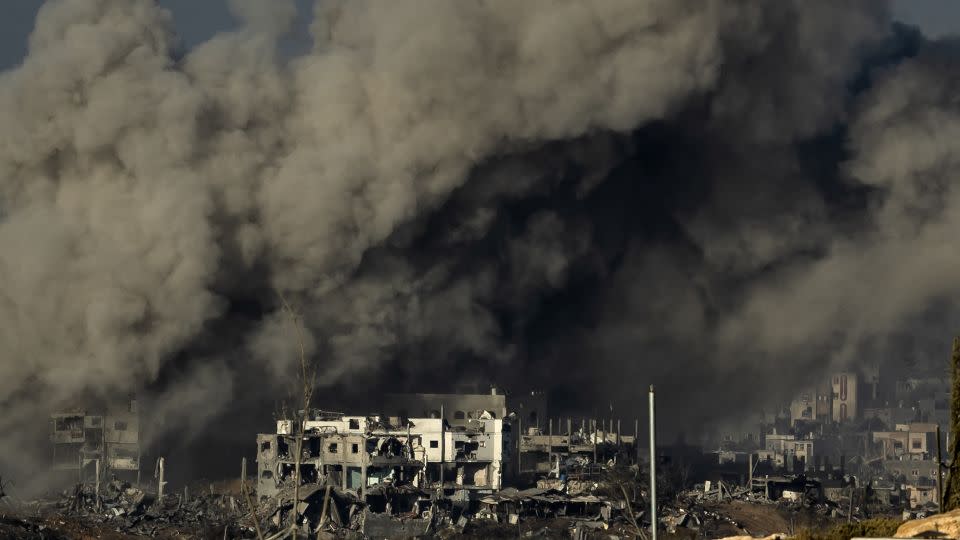 Smoke rises during Israeli military bombardment of the northern Gaza Strip on November 15. - Fadel Senna/AFP/Getty Images