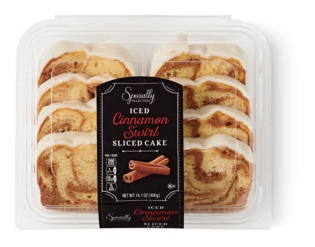 Specially Selected Iced Cinnamon Sliced Loaf Cake<p>Aldi</p>
