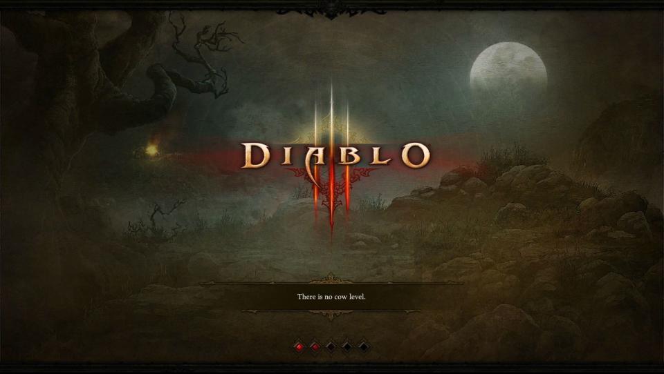 Diablo 3 loading screen stating 