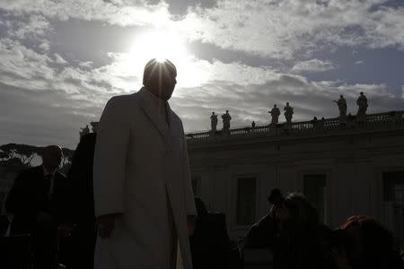 Pope Francis arrives to lead his weekly general audience in Saint Peter's Square at the Vatican, February 10, 2016. REUTERS/Max Rossi