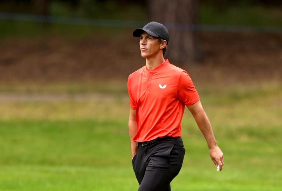 Thorbjorn Olesen on the 12th during day one of the BMW PGA Championship at Wentworth Golf Club (PA Wire)